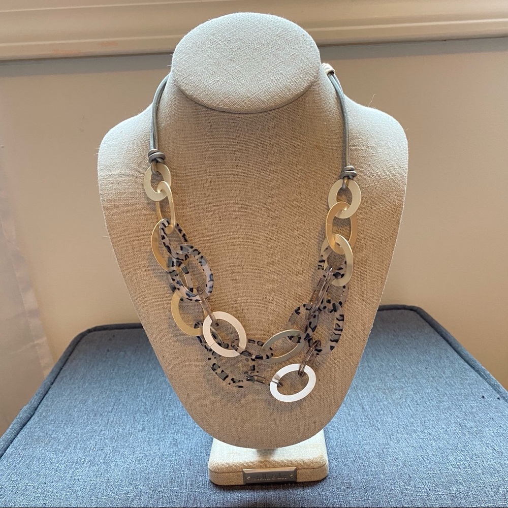 Leopard and Silver Link necklace